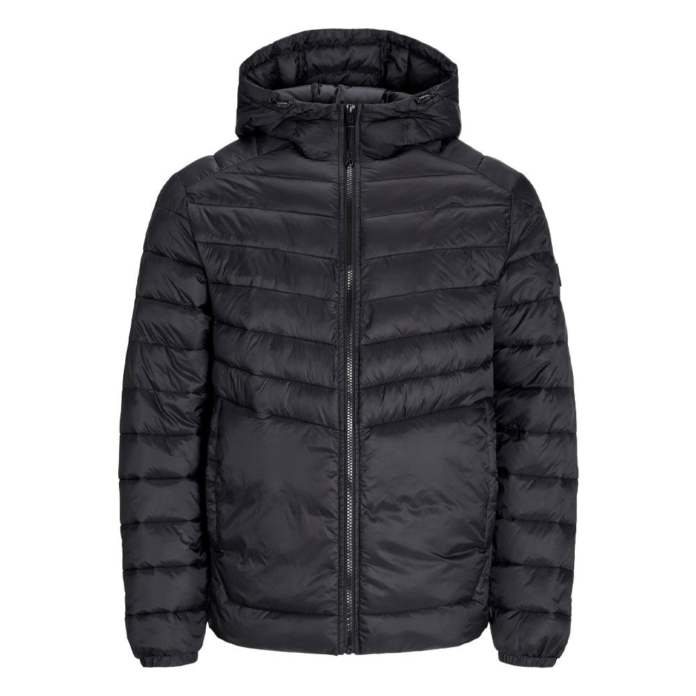 Doudoune Noires Homme Jack & Jones Print Puffer Hood vue 3
