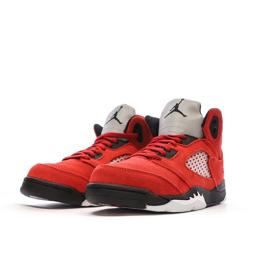 Baskets Rouge/Noir Garçon Nike Jordan 5 Retro vue 6