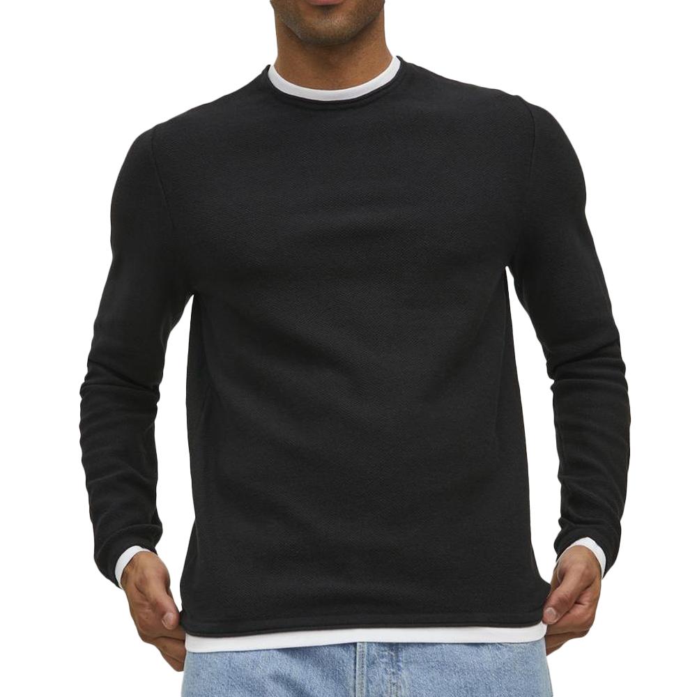 Pull Marine/Blanc Homme Jack & Jones Jortwinn pas cher