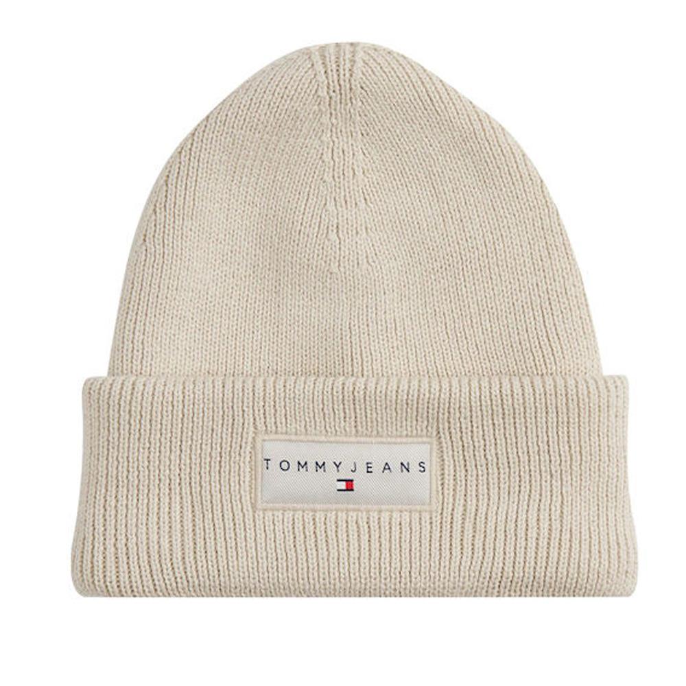 Bonnet Beige Mixte Tommy Hilfiger Linear Beanie pas cher