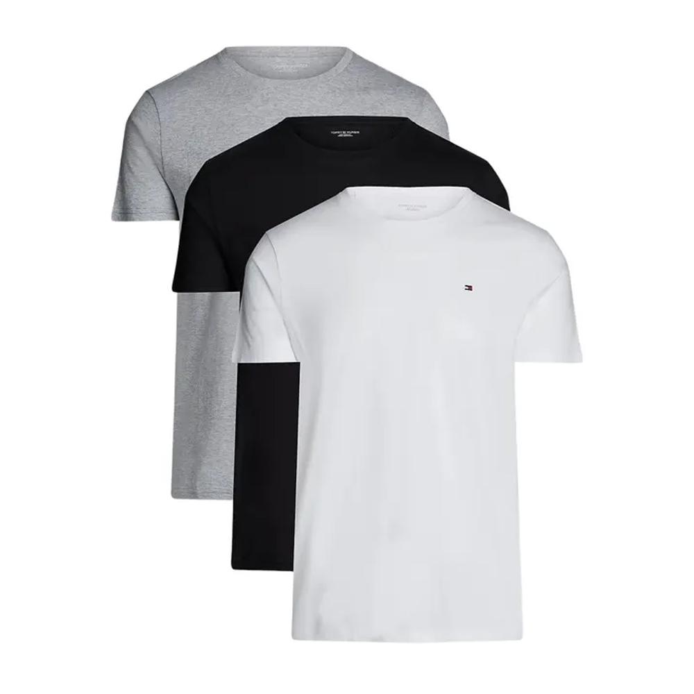 3x T-Shirt Noir/Blanc/Gris Homme Tommy Hilfiger UM0UM03576 pas cher