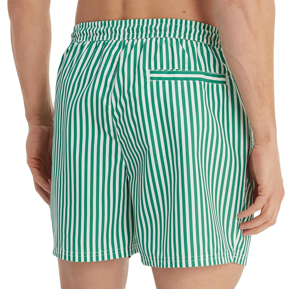 Badeshorts Grün/Weiß für Herren von Calvin Klein Jeans mit Kordelzug Ansicht 2
