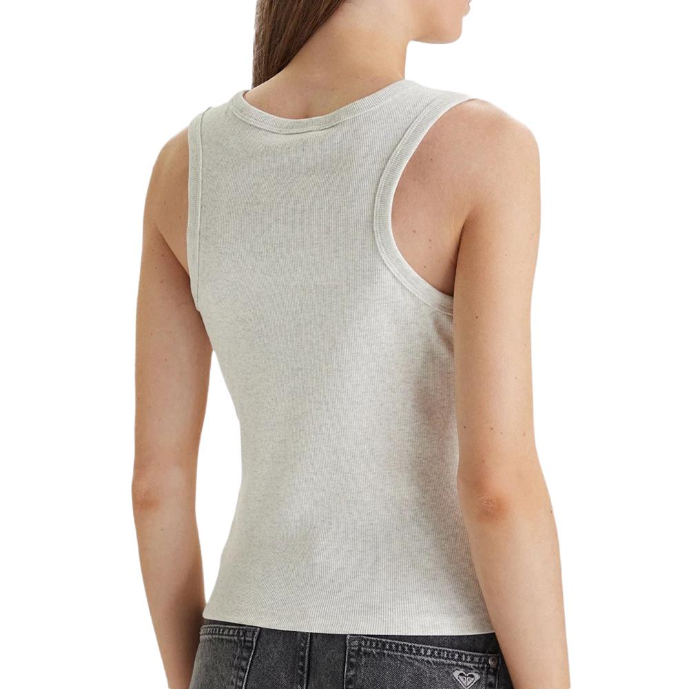 Débardeur Blanc Grisé Femme Calvin Klein Jeans A Woven Label vue 2