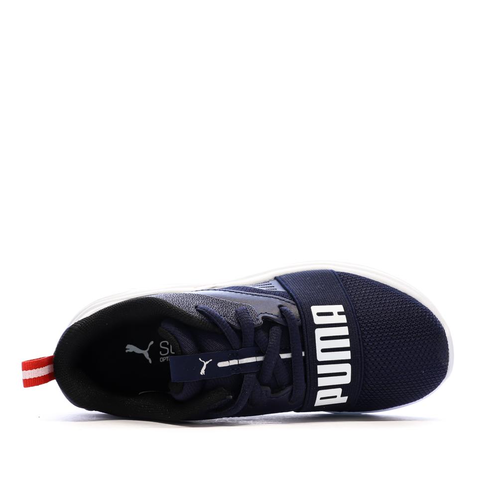Puma Soft Wired 2 Sneaker für Jungen in Marineblau/Weiß/Rosa Ansicht 4