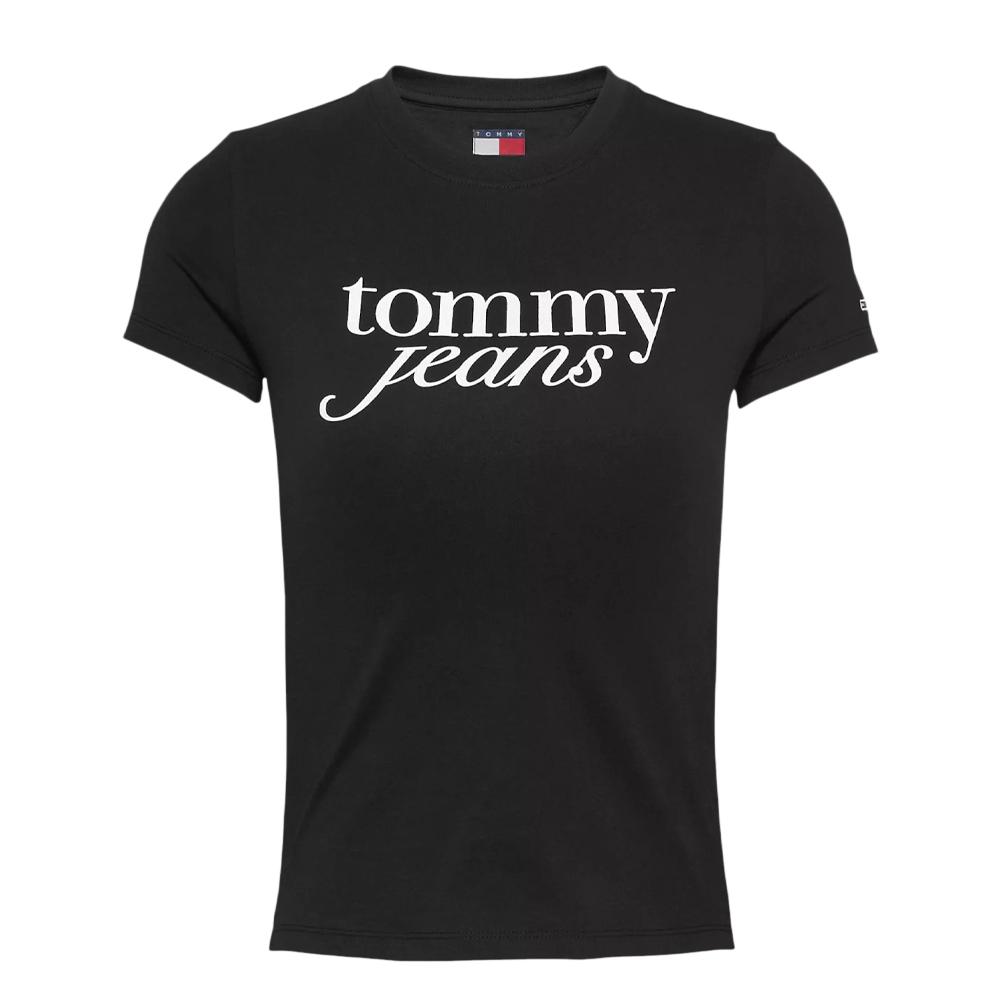 T-shirt Noir Femme Tommy Hilfiger Essential pas cher