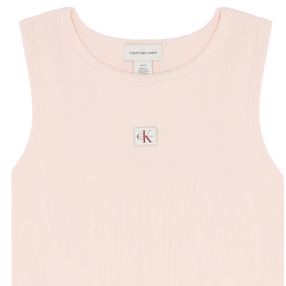 Débardeur Rose Femme Calvin Klein Jeans Label vue 2