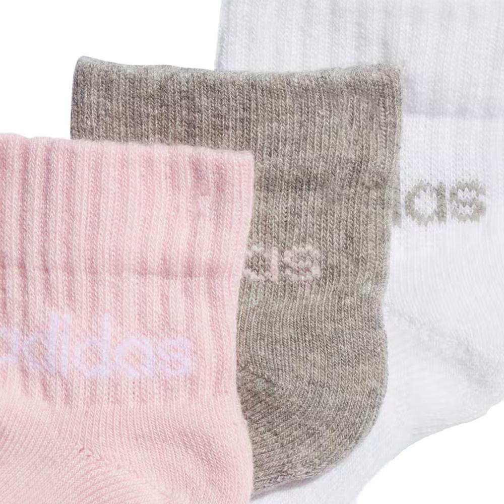 X3 Paires de Chaussettes Blanc/Rose/Gris Fille Adidas Kids vue 2