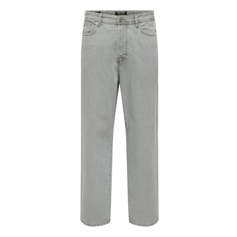 Jean Baggy Gris Homme Only & Sons Fade pas cher
