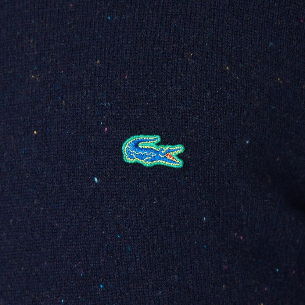 Pull Bleu Marine Homme Lacoste Tricot AH2341 vue 3