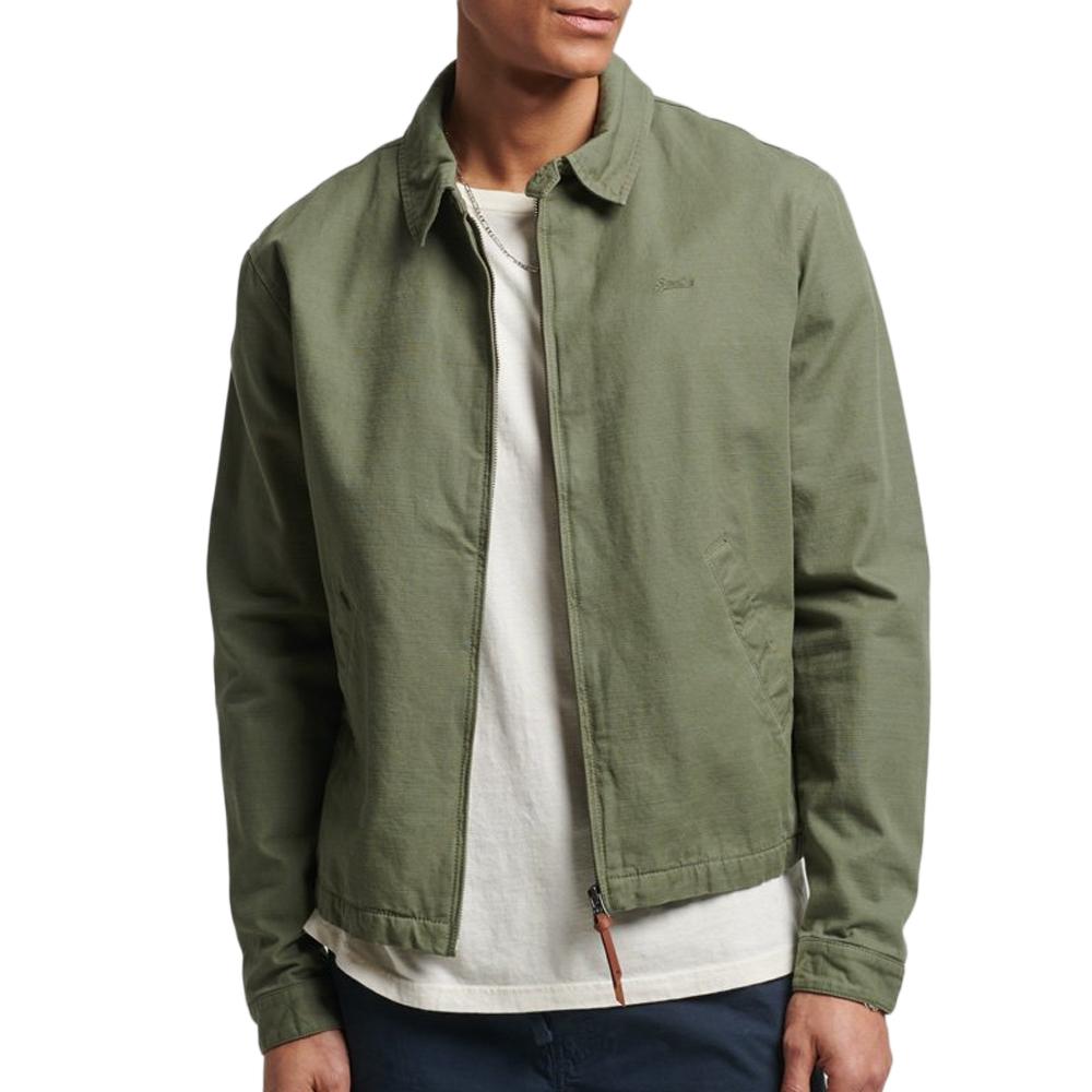 Veste Kaki Homme Superdry Harrington pas cher