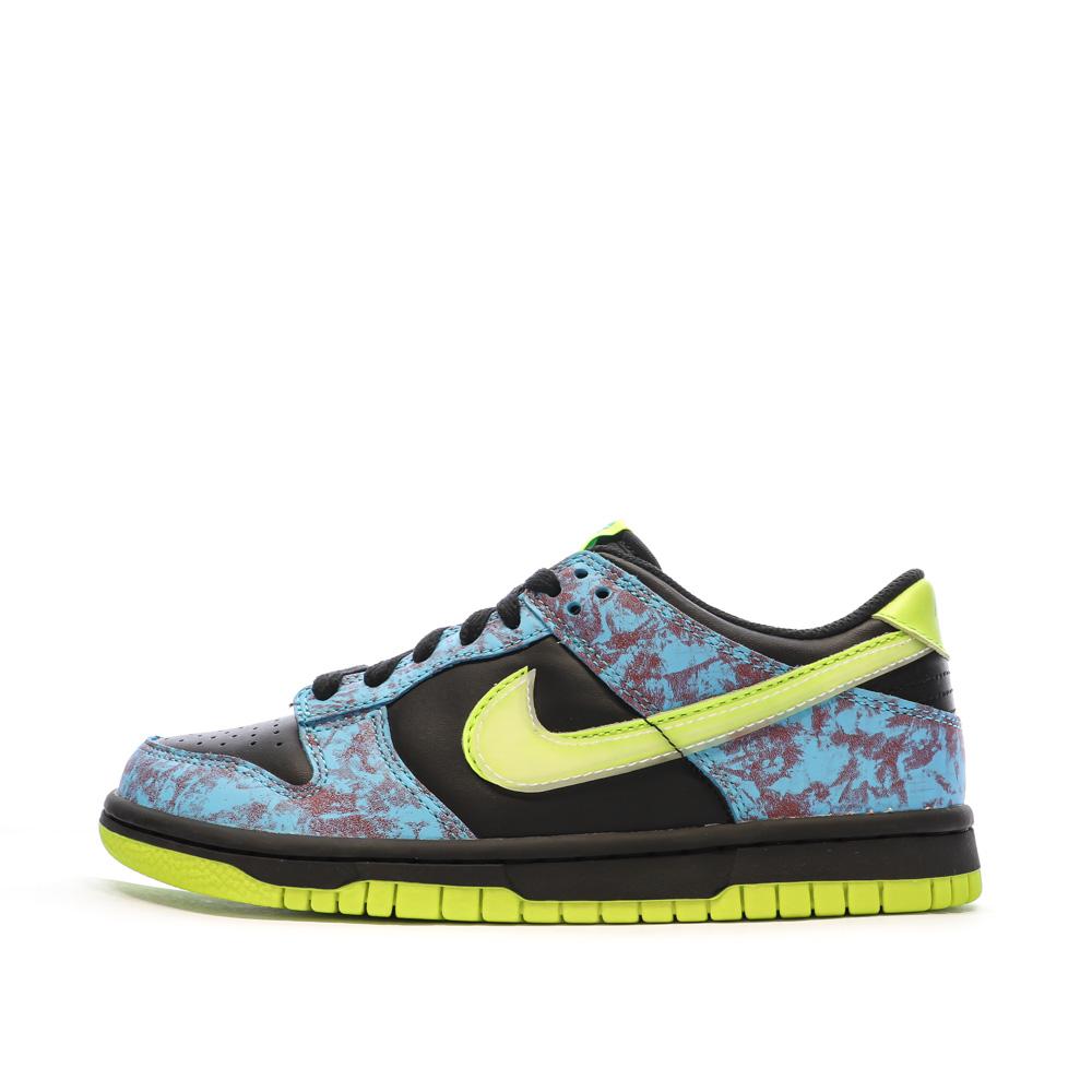 Baskets Noire/Verte Garçon Nike Dunk Low pas cher
