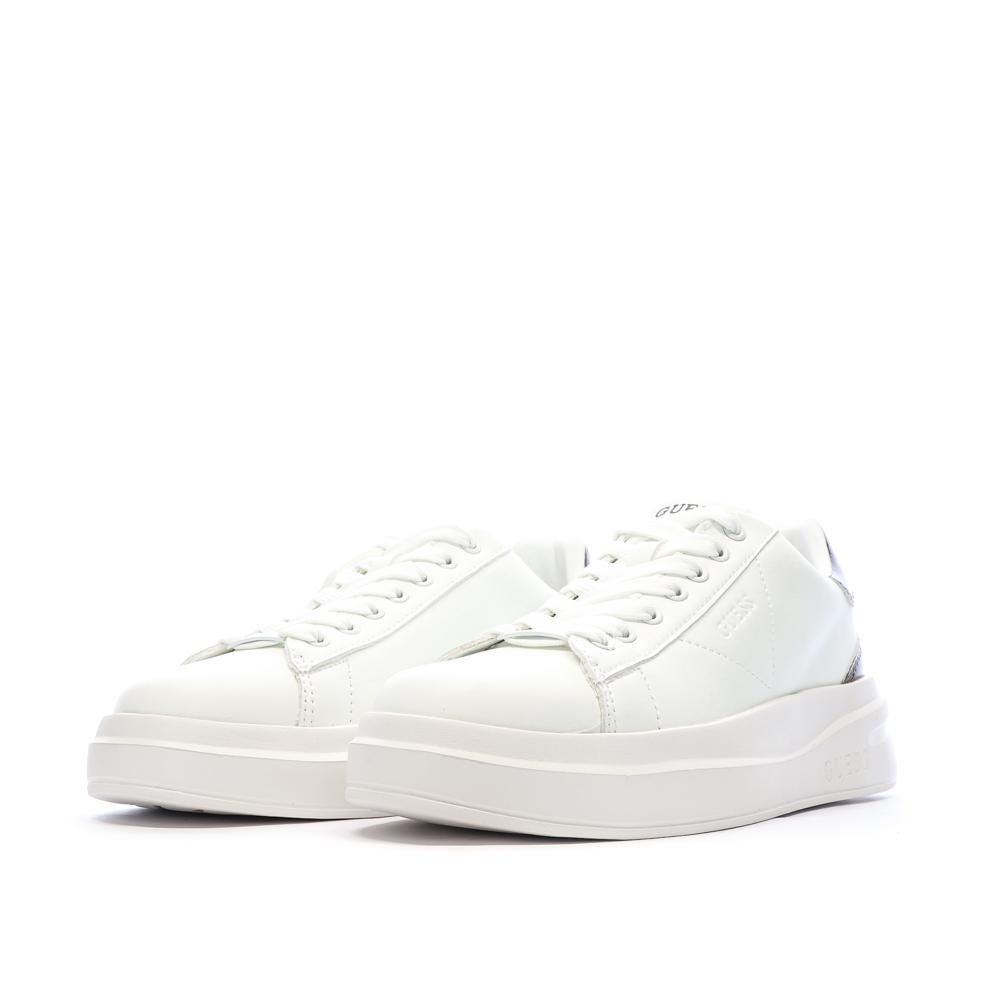 Baskets Blanches/Argent Femme Guess Elbina vue 6