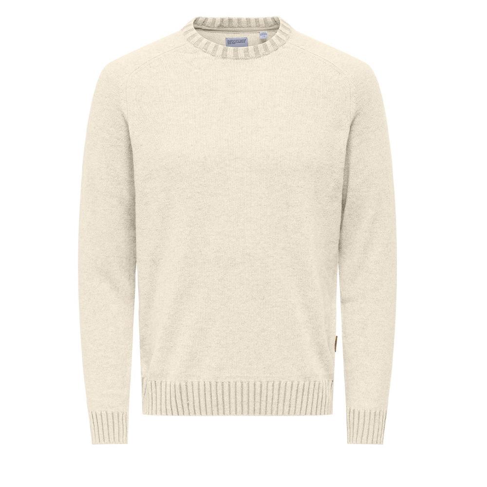 Pull Blanc Homme Only & Sons Seddy pas cher