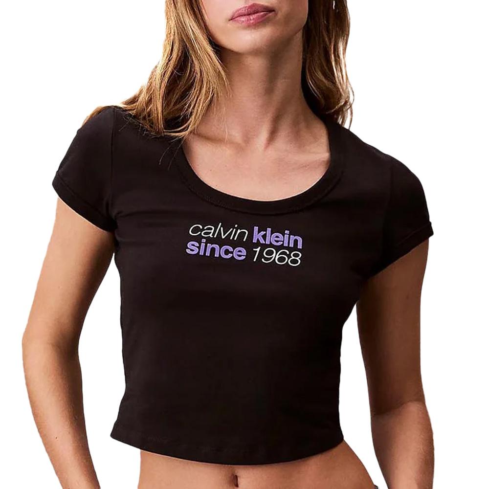 T-Shirt Noir Femme Calvin Klein Jean Baby pas cher
