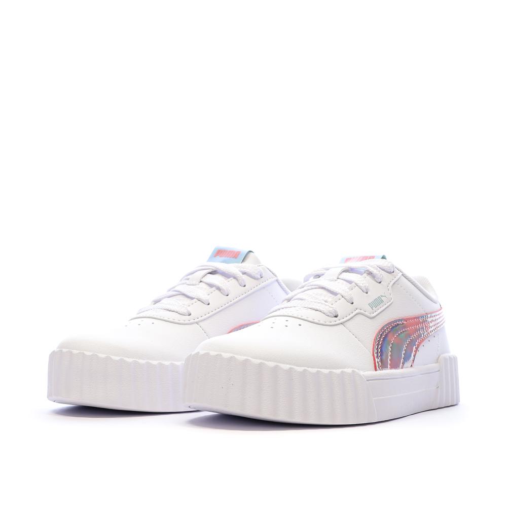 Baskets Blanches/Rose/Bleu Fille Puma Carina 3.0 vue 6
