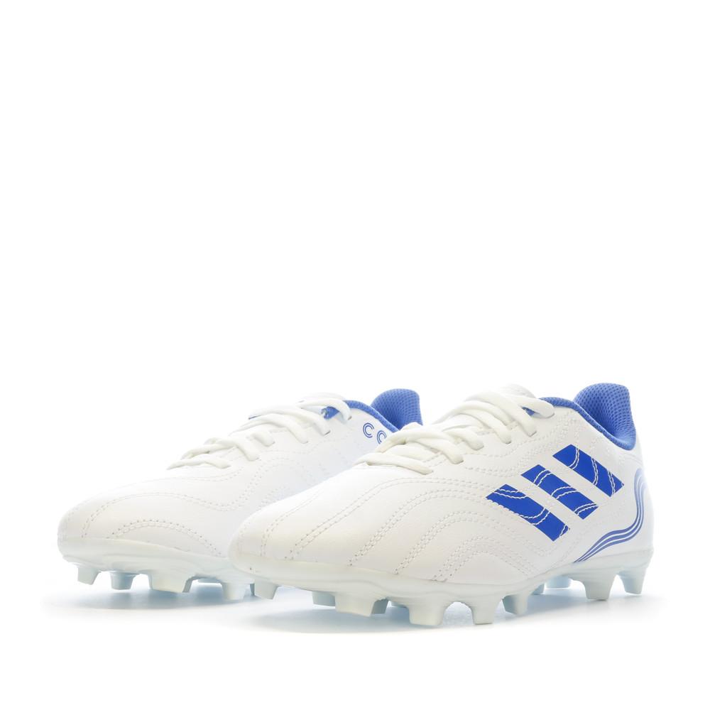 Chaussures de football Blanches/Bleu Enfant Adidas Copa Sense.4 vue 6
