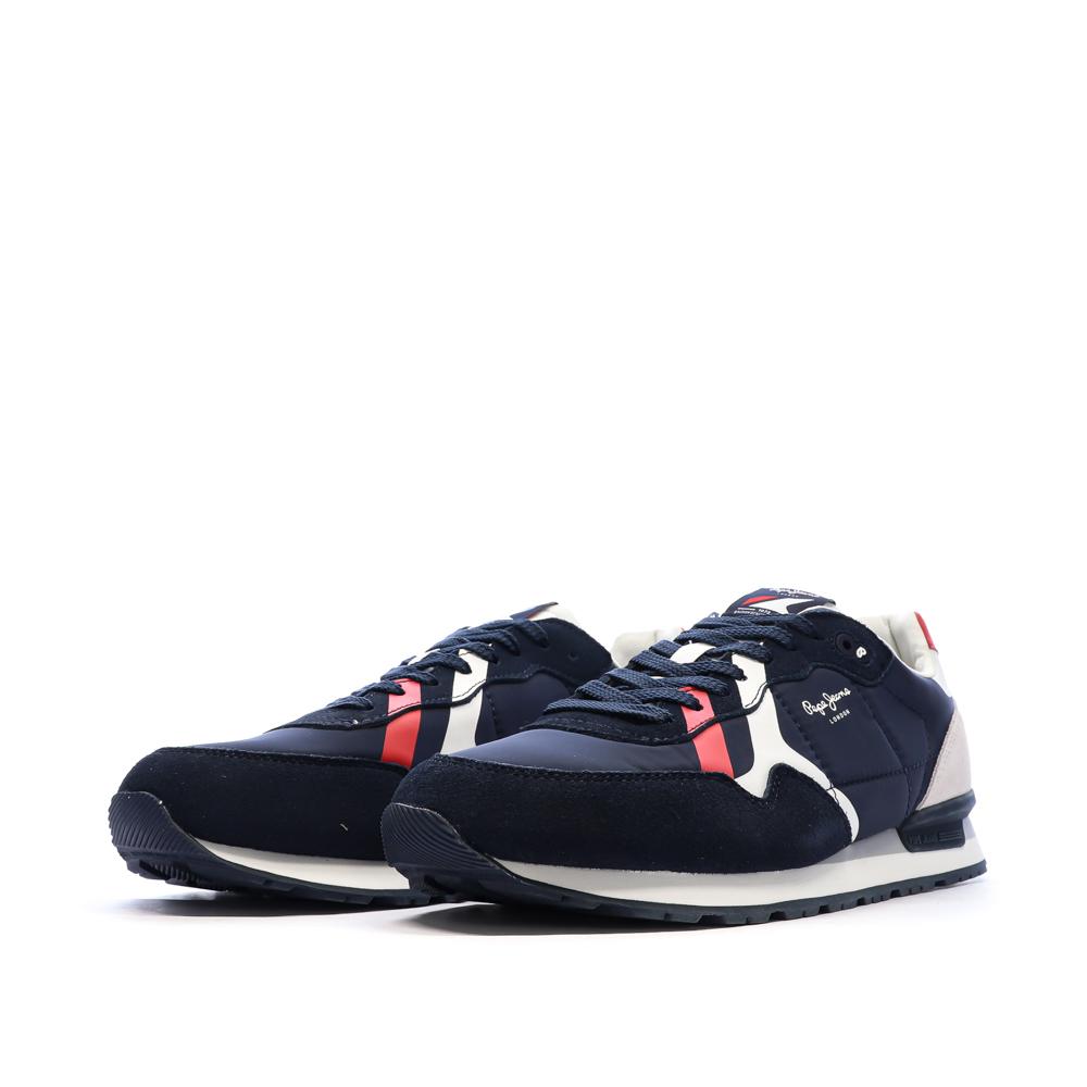 Baskets Marine/Rouge Homme Pepe jeans Brit Road M vue 6