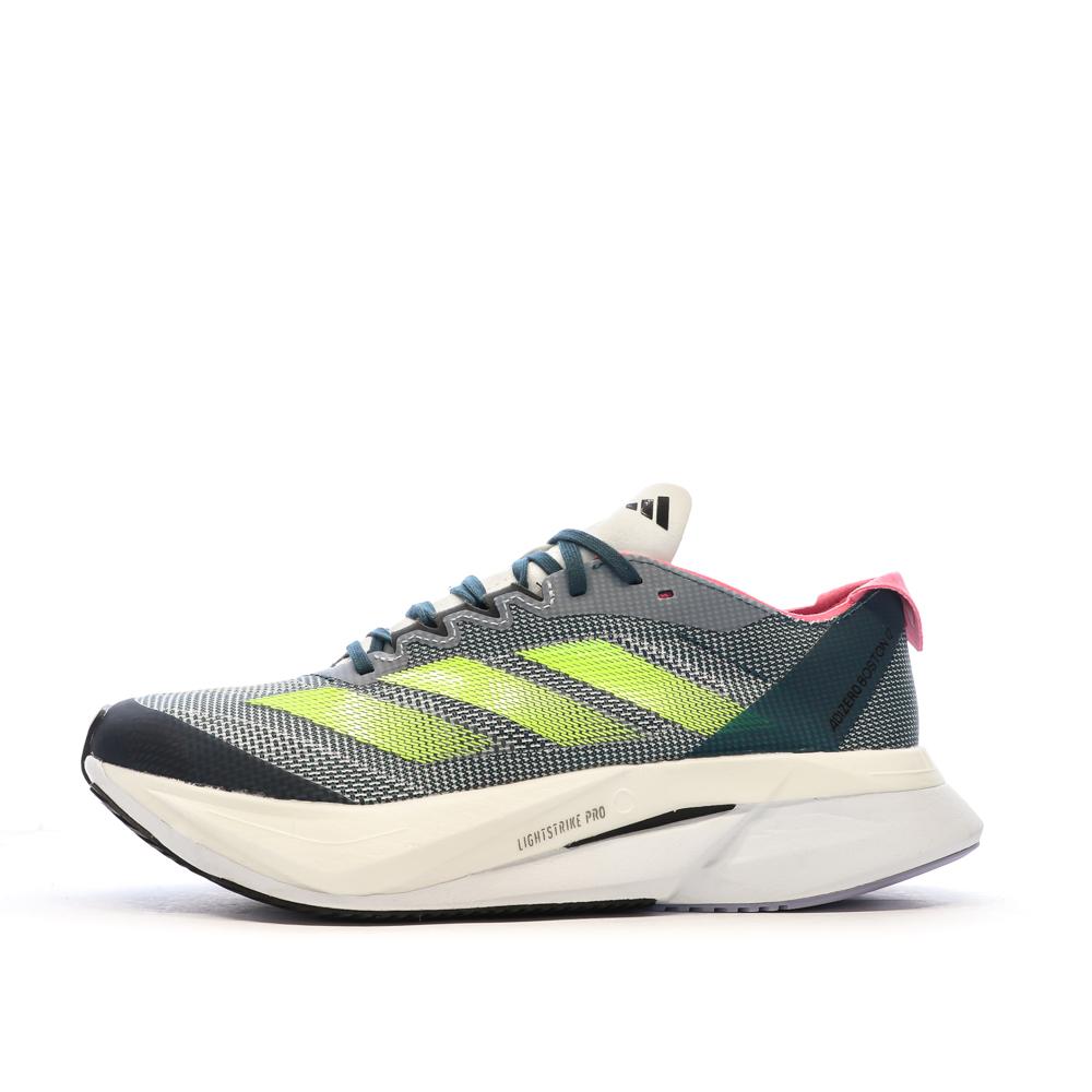 Chaussures de Running Grises Femme Adidas Adizero Boston 12 W pas cher