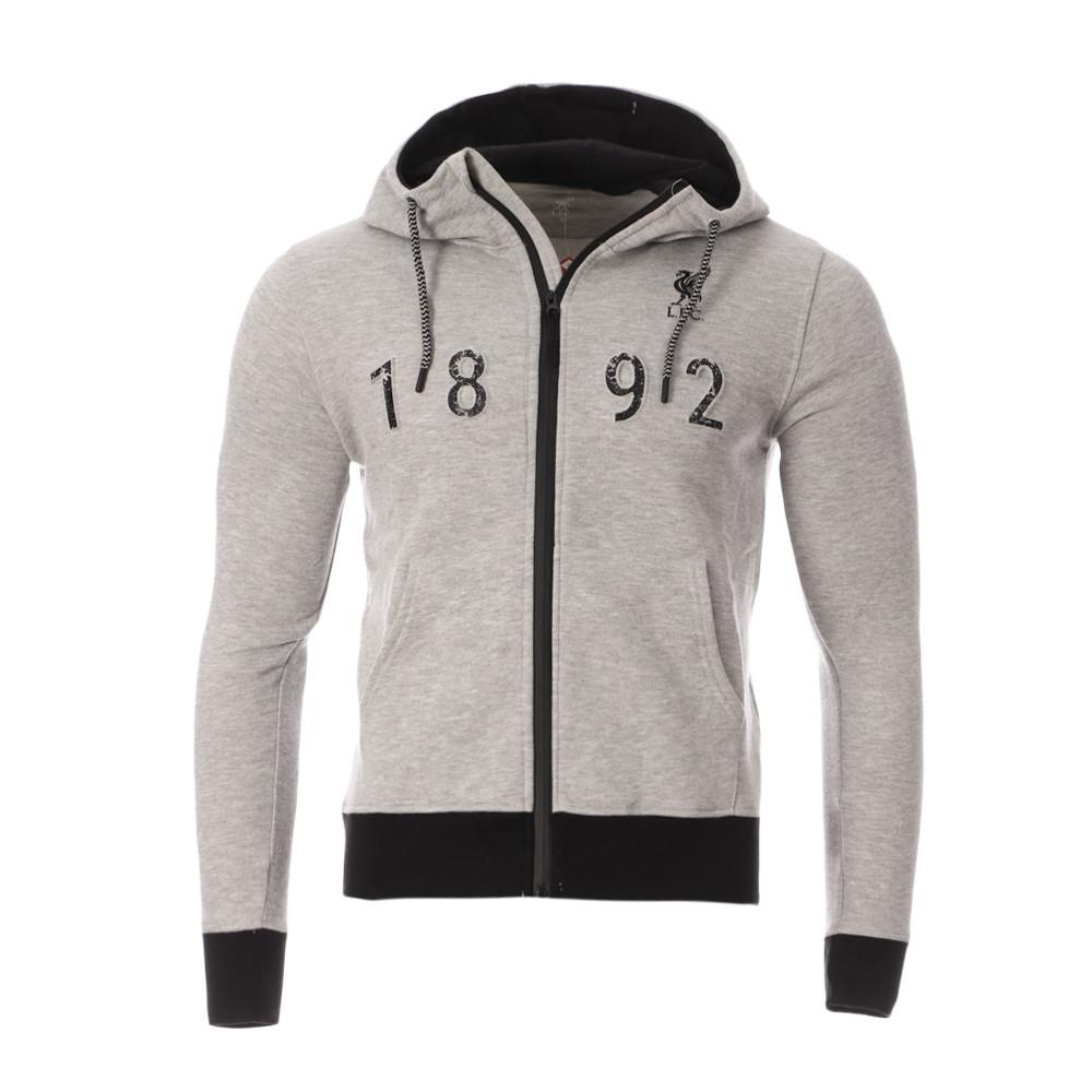 Sweat Zippée Gris Homme Liverpool ROLIV pas cher