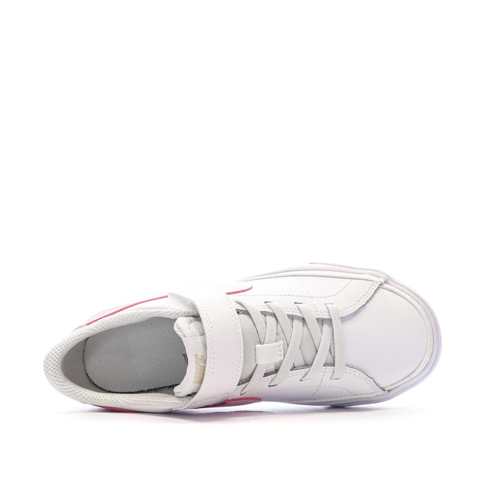 Baskets Blanche/Rose Fille Nike Court Legacy vue 4