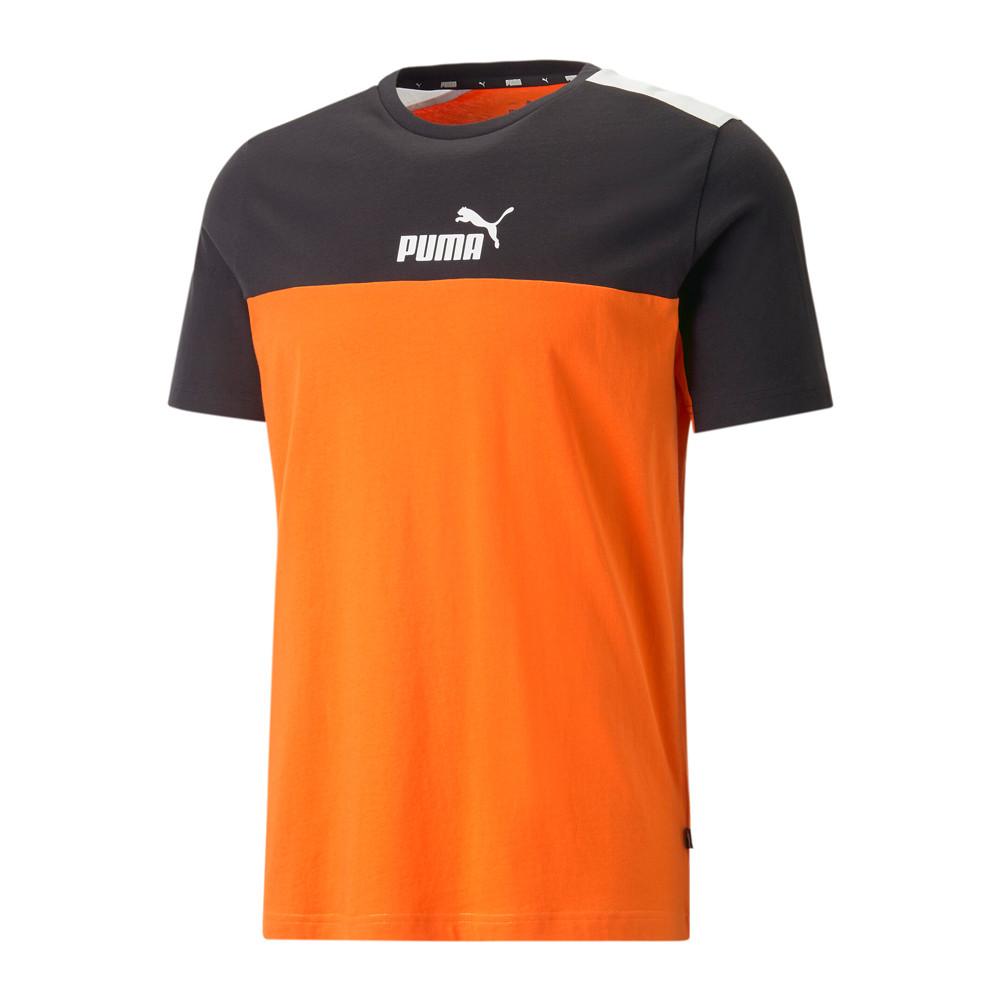 T-shirt Orange/Noir Homme Puma Ess Block pas cher