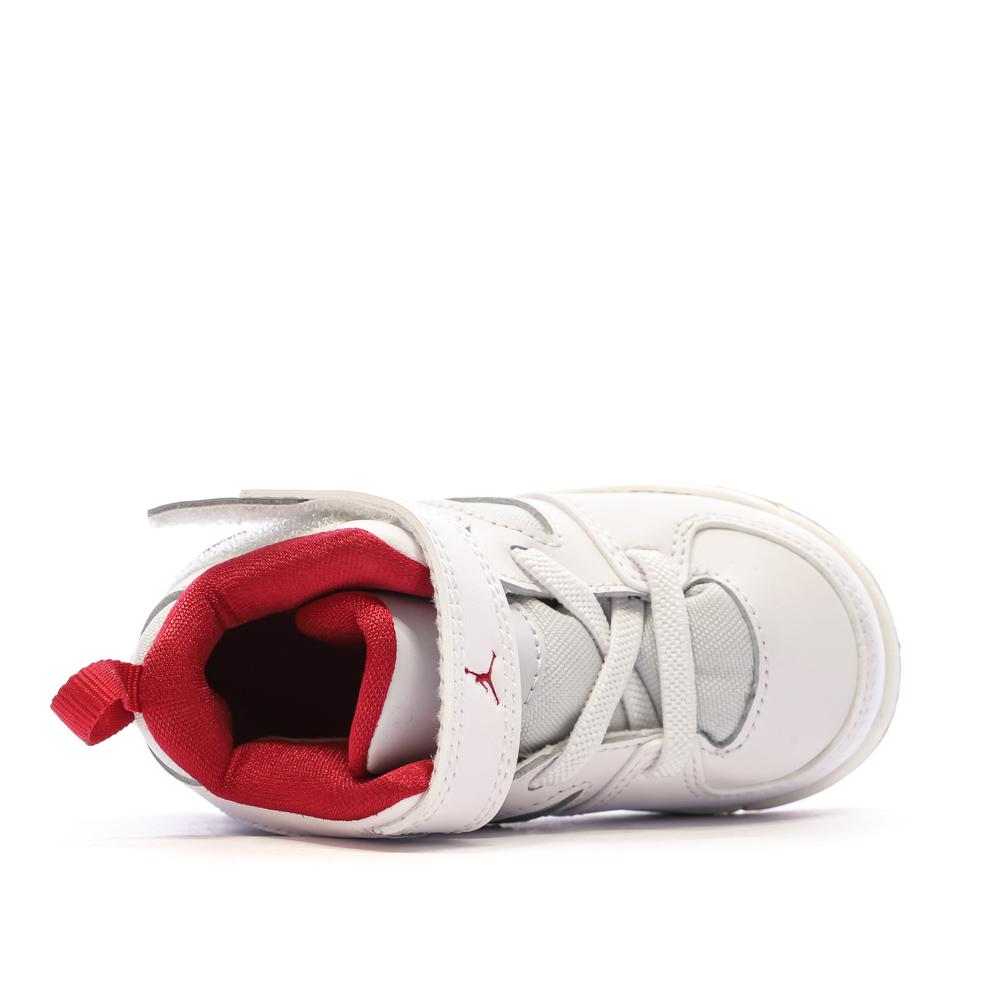 Baskets Écru/Rouge Garçon Nike Jordan 91 vue 4