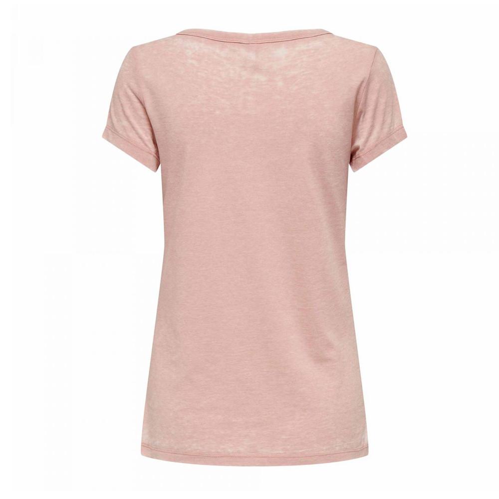 T-shirt Rose Femme Only Wrongly vue 2