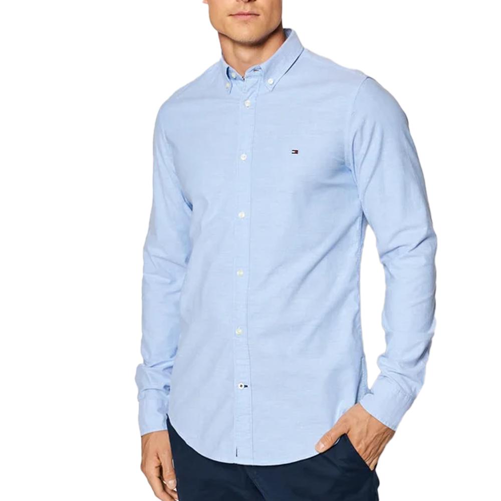 Chemise Bleu Homme Tommy Hilfiger Entry Poplin pas cher