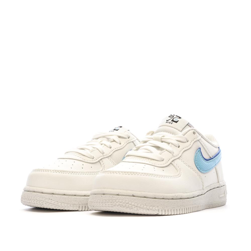 Baskets Blanche/Bleu Garçon Nike Force 1 vue 6