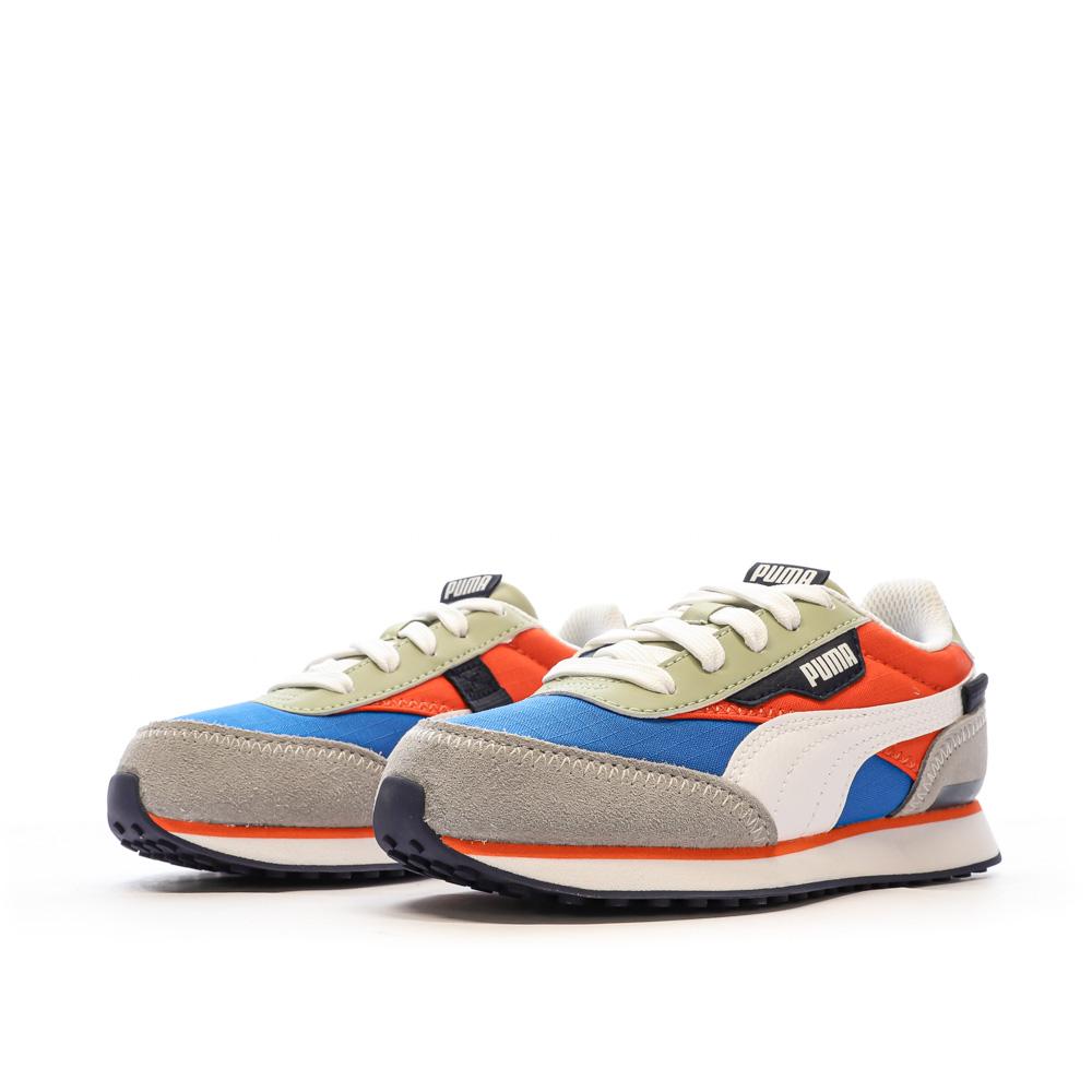 Baskets Orange/Gris Garçon Puma Future Rider Play On vue 6