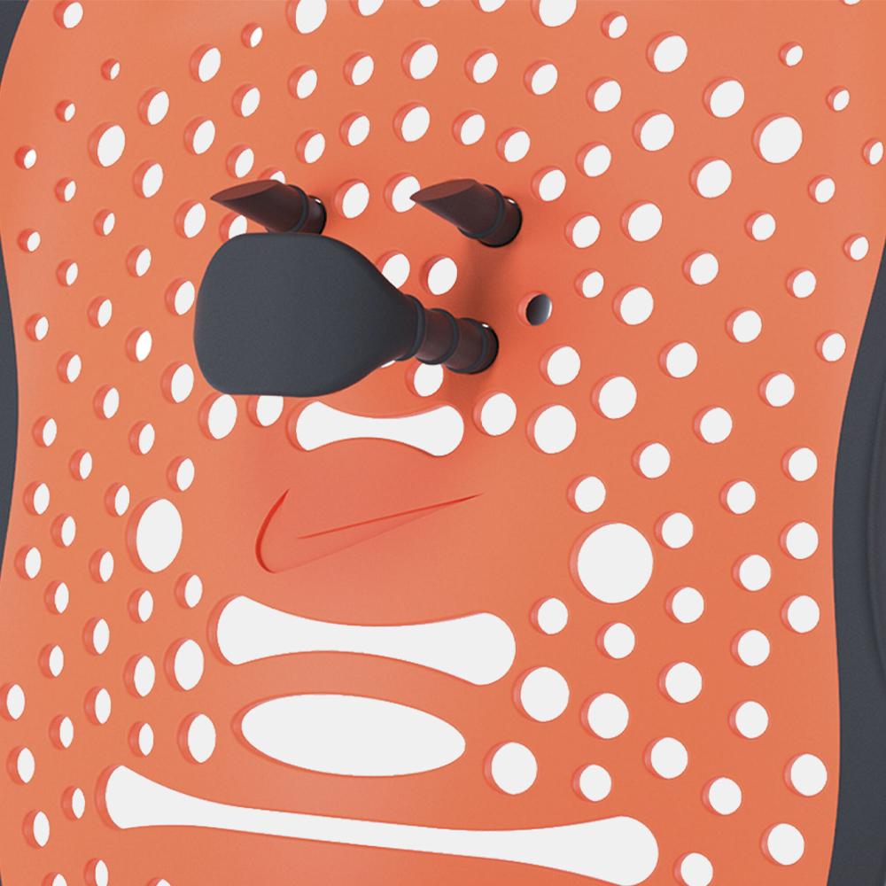 Plaquettes de Natation Noir/Orange Nike Ness vue 2