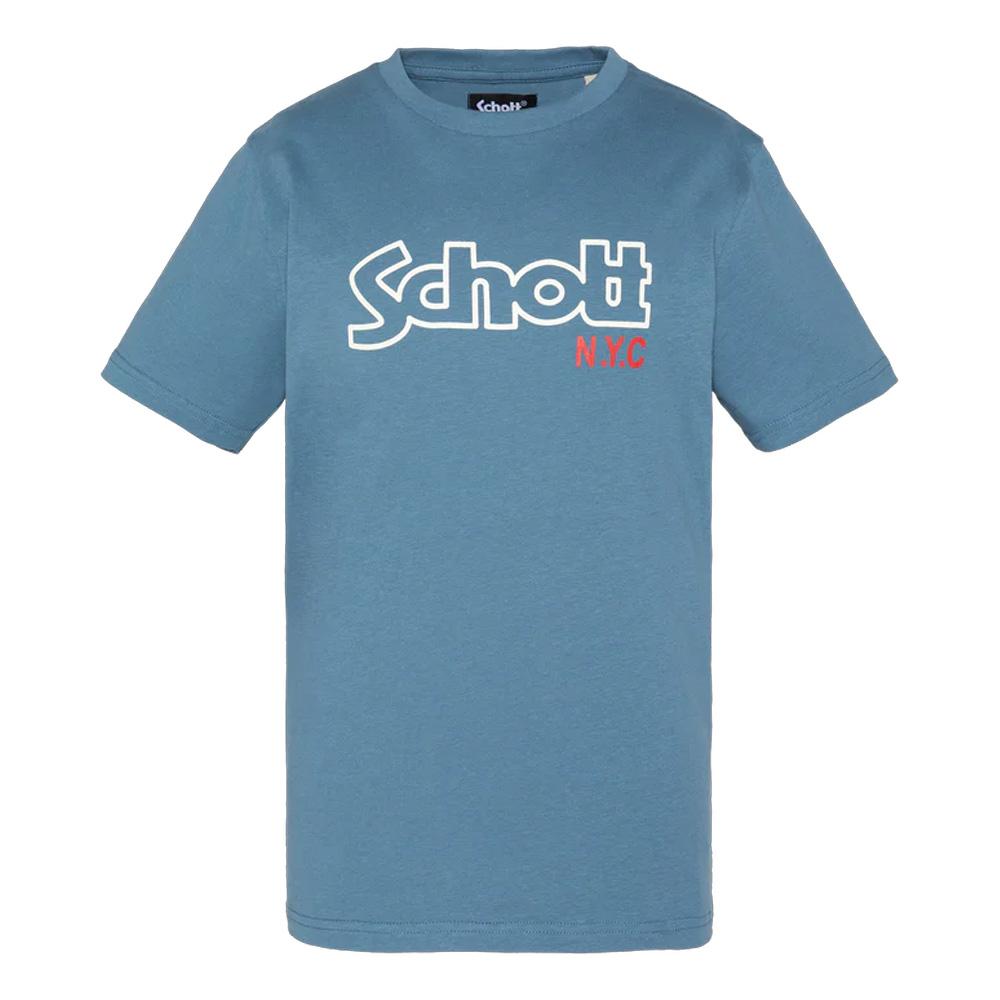 T-Shirt Bleu Garçon Schott VINTAGE pas cher