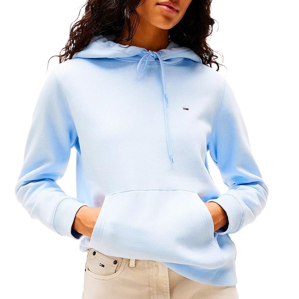 Sweat à Capuche Bleu Femme Tommy Hilfiger Flag1 pas cher