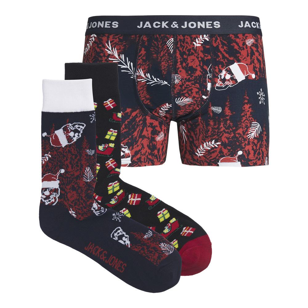 Coffret Boxer + x2 Paires de Chaussettes Marine Homme Jack & Jones Cho7 pas cher