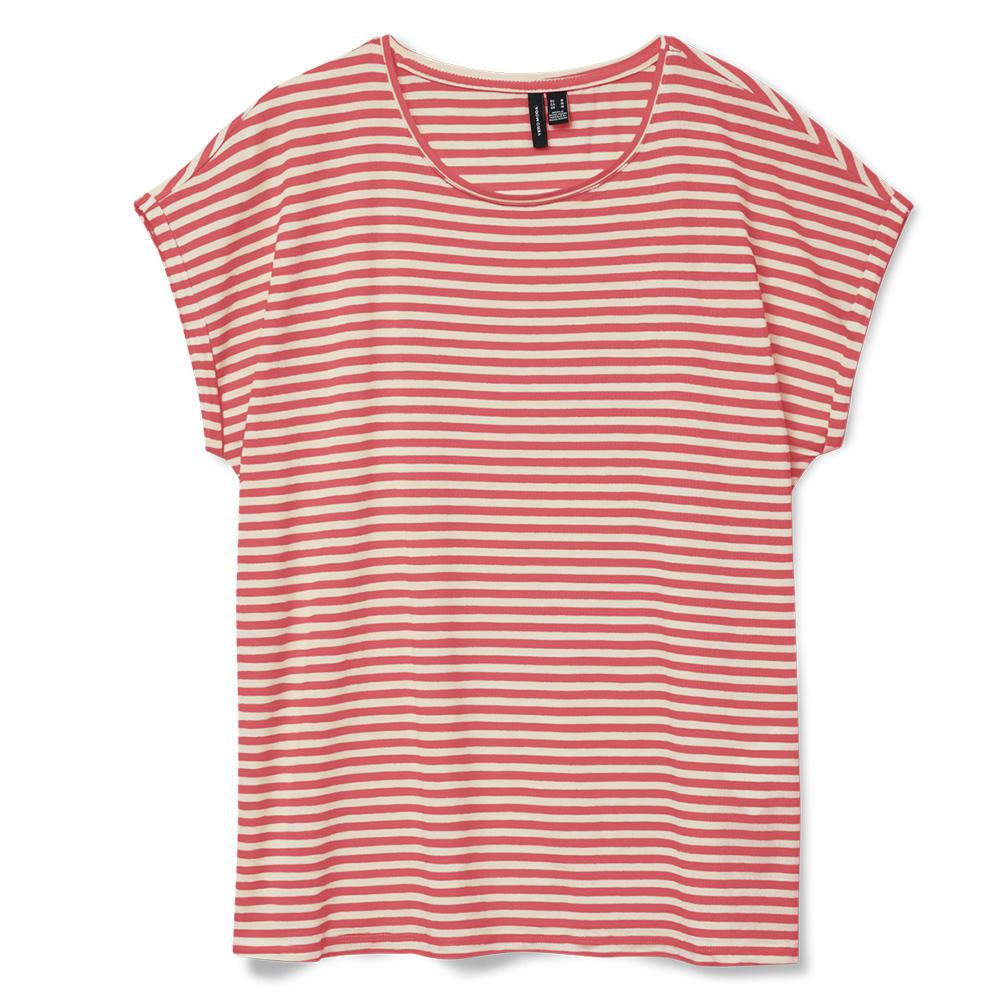 T-shirt Blanc/Rouge Femme Vero Moda Mava vue 3