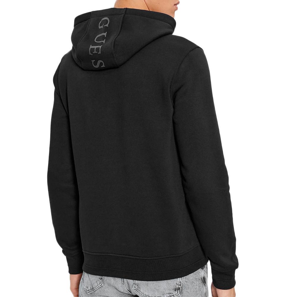 Sweat à Capuche Noir Homme Guess Christian vue 2
