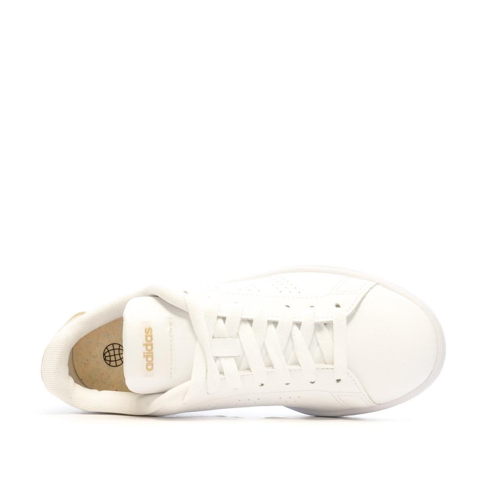 Baskets Blanches/Beige Femme Adidas Advantage vue 4