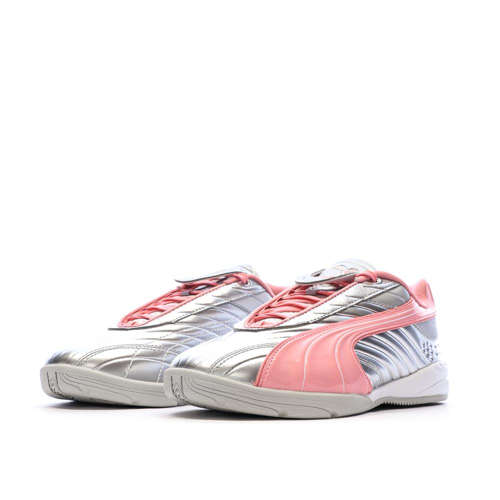 Baskets Argent/Rose Fille Puma V-s2 Goalgetter vue 6