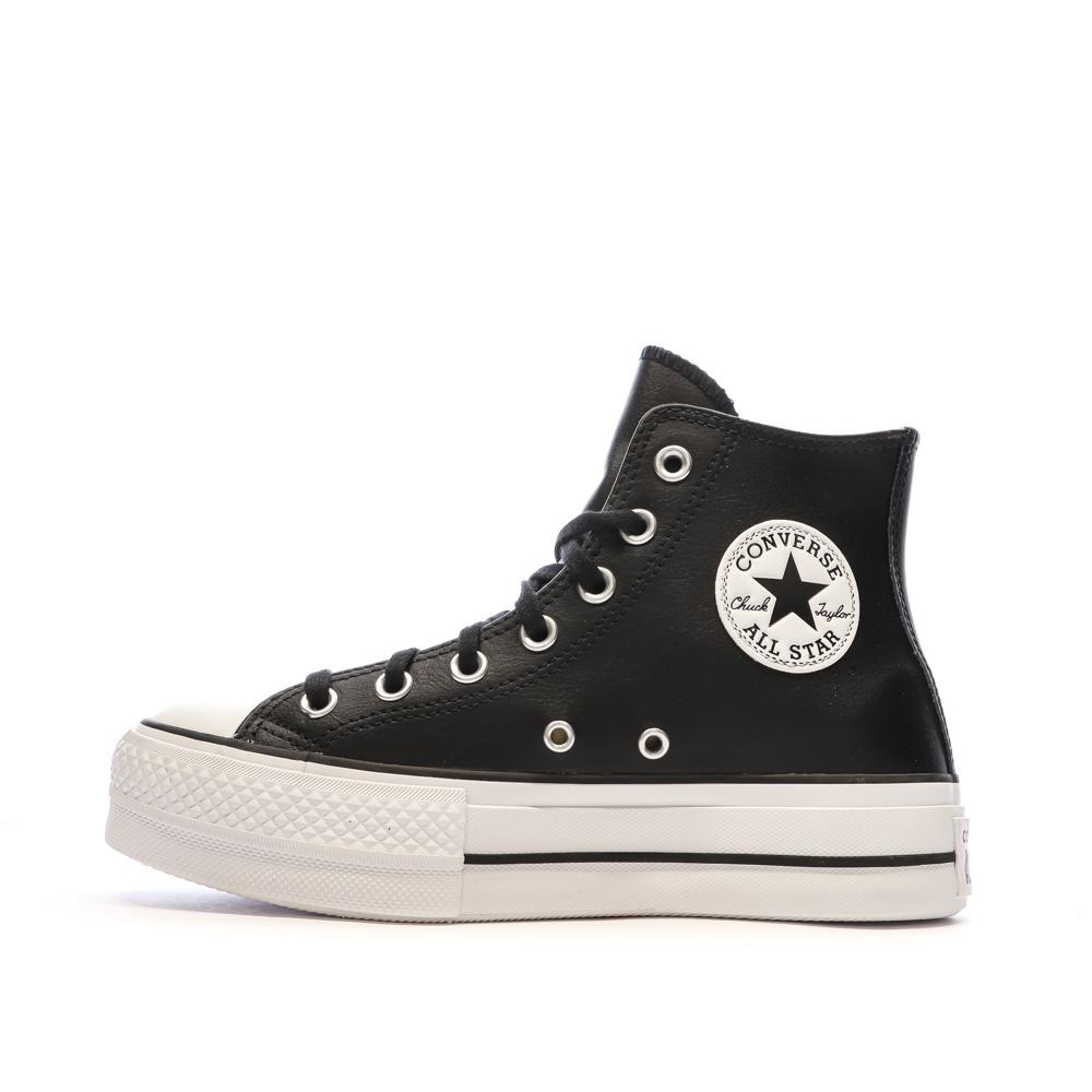 Baskets Noires Converse Femme Chuck Taylor All Star Lift pas cher
