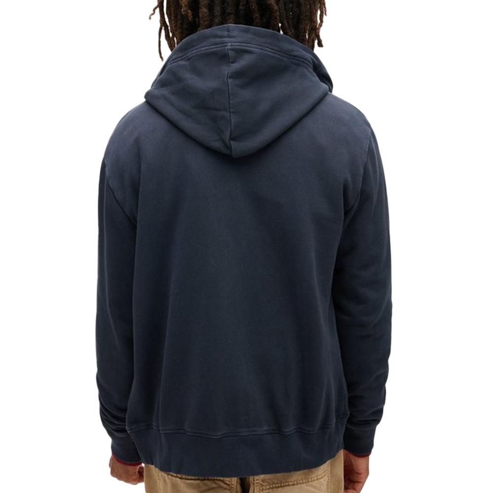 Sweat Zippé Marine Homme Superdry Plain Hood vue 2
