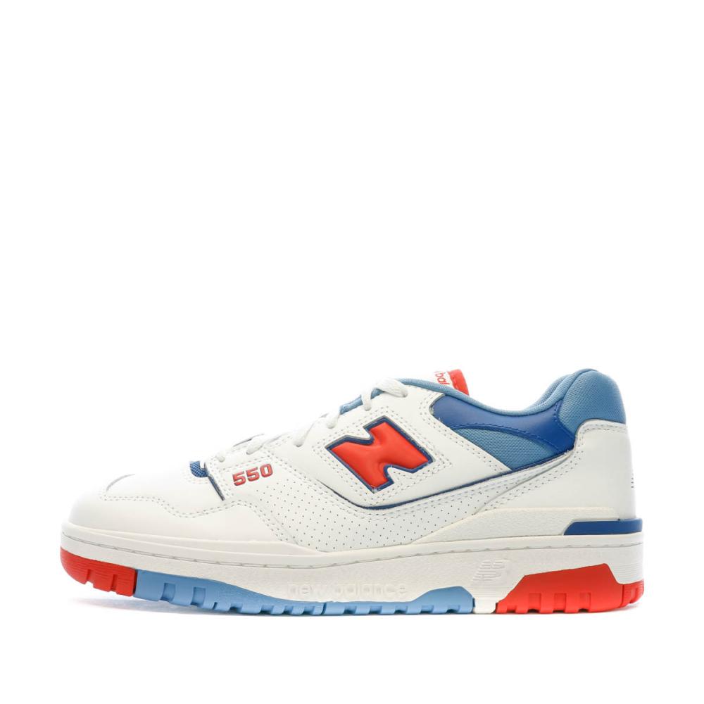 Baskets Blanc/Bleu Homme New Balance 550 pas cher
