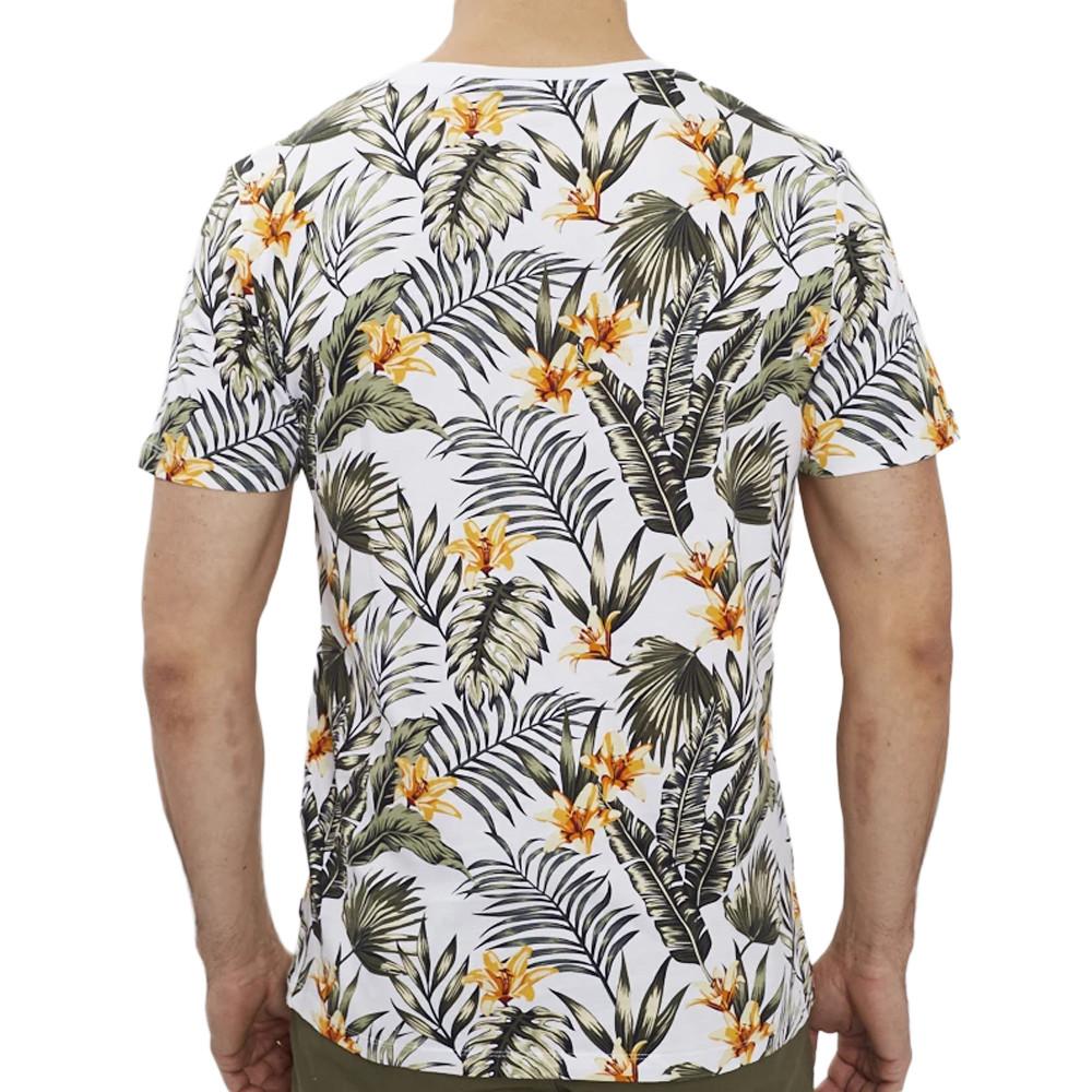 T-shirt Blanc imprimés Homme Jack & Jones Tropic vue 2