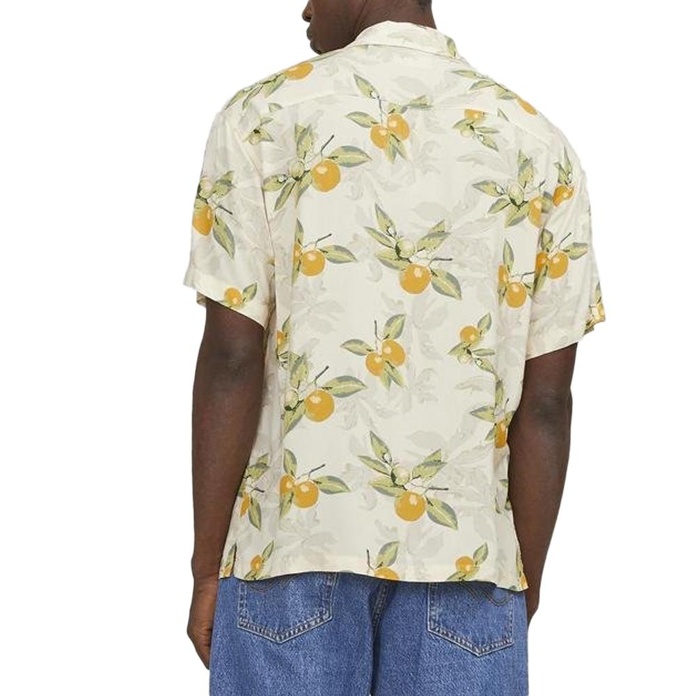 Chemise Manches Courtes Beige/Verte Homme Jack & Jones Jorluke vue 2