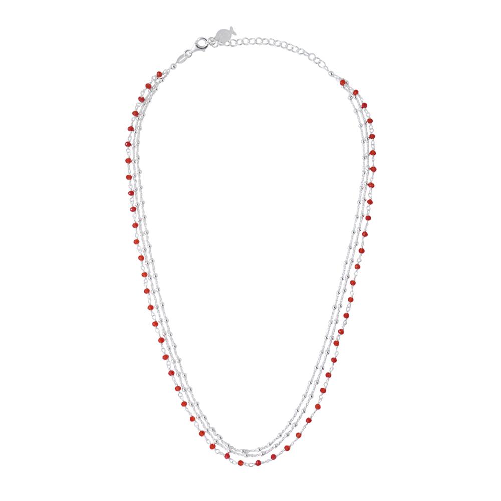 Collier Multi Chaînes Rouge Clio Blue Noemie pas cher