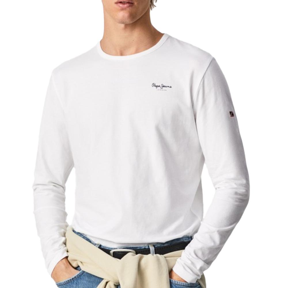 T-Shirt Manches Longues Blanc Homme Pepe jeans Original Basic 2 pas cher