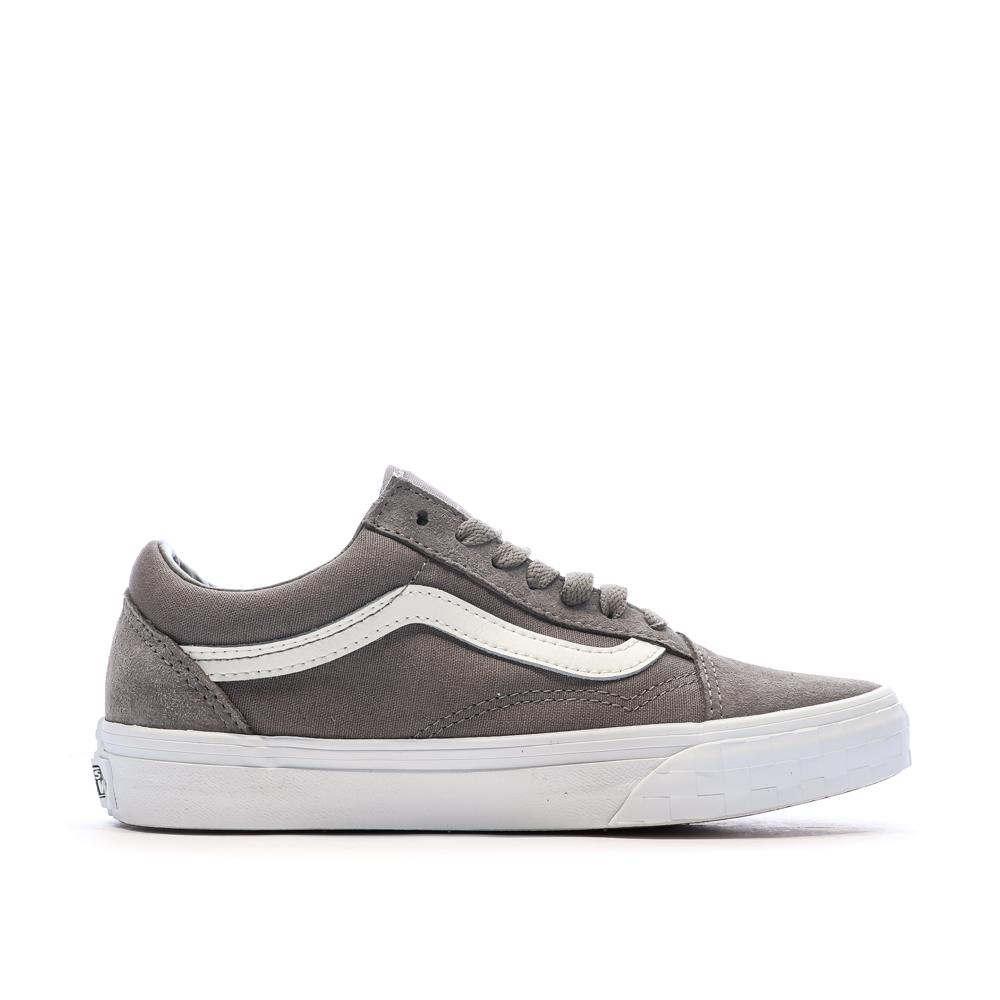 Baskets Grise Femme Vans Old Skool Check Bumper vue 2