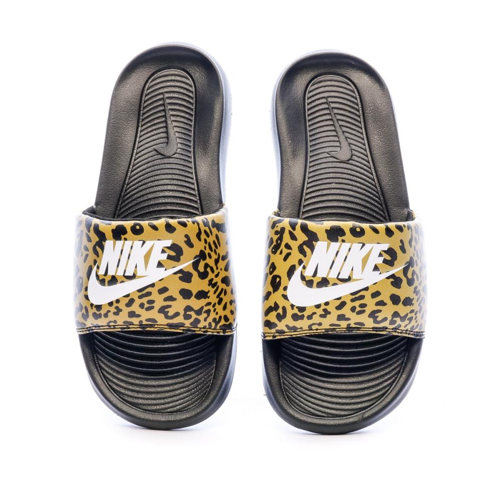 Claquettes Noir/Léopard Femme Nike Victori One vue 3