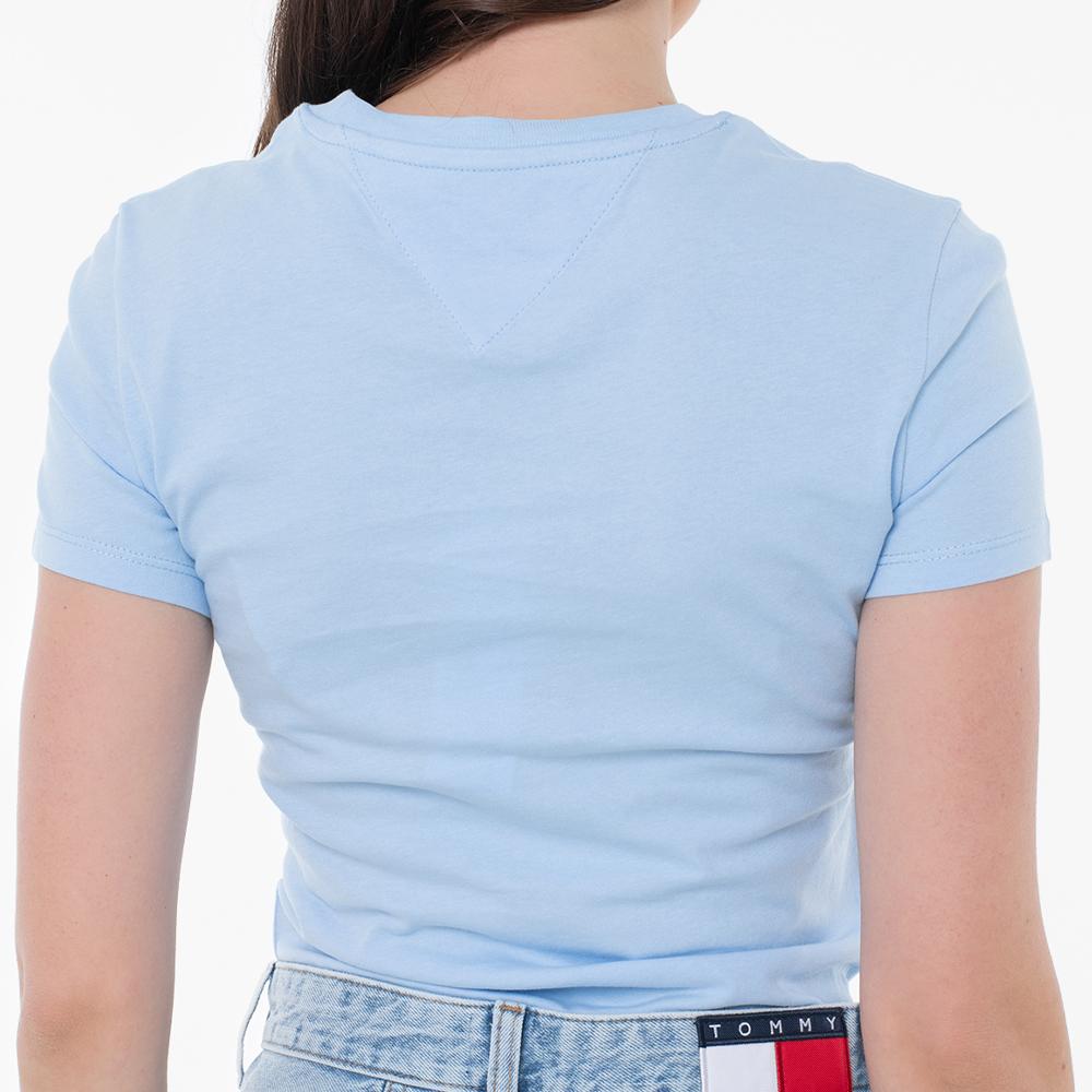 T-shirt Bleu Femme Tommy Hilfiger Slim Linear DW0DW21164 vue 2