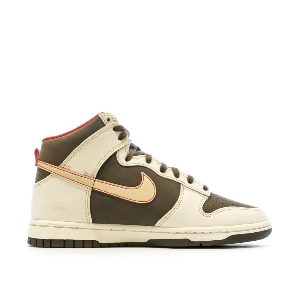 Baskets Écru/Marron Homme Nike Dunk High Retro vue 2