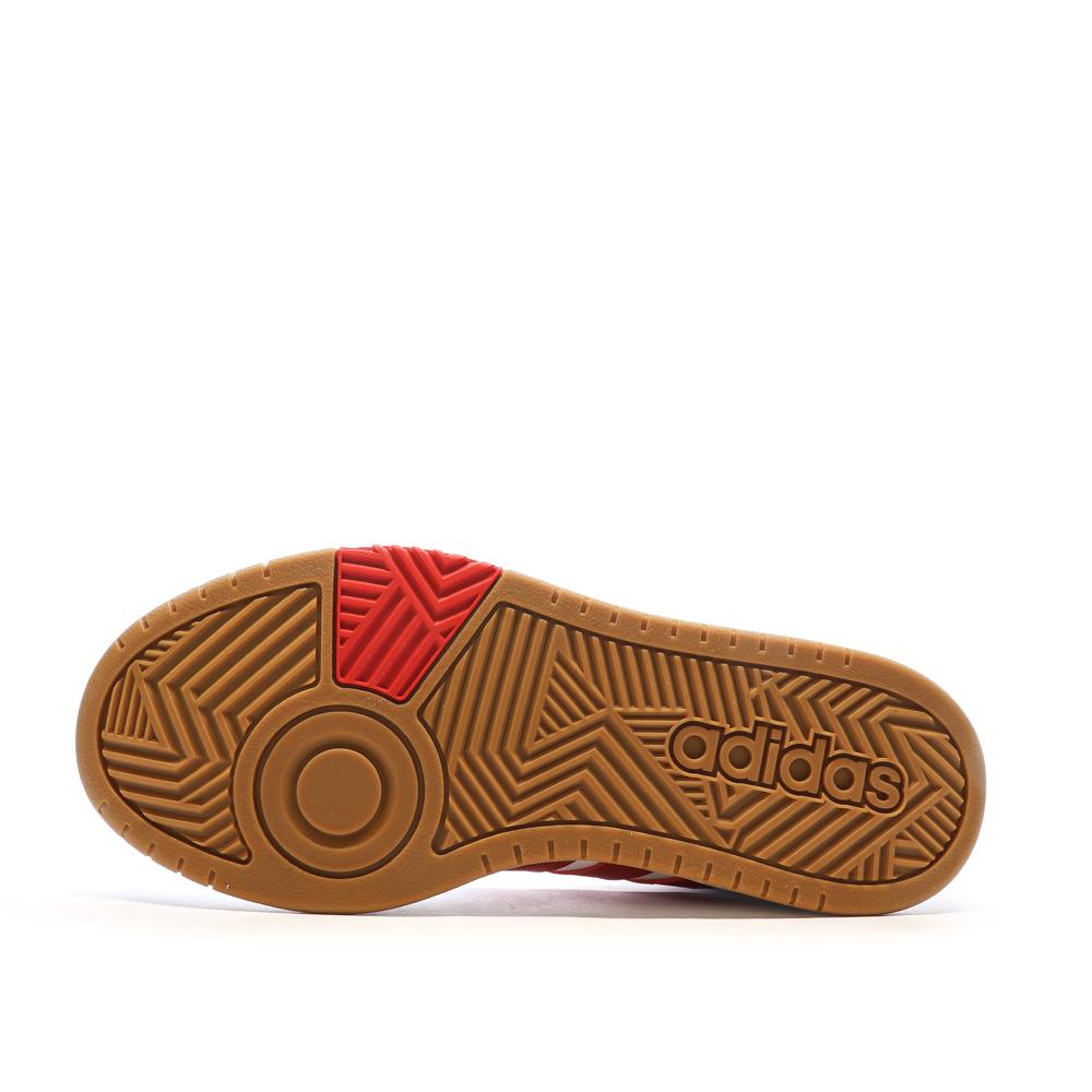Baskets Blanc/Rouge Homme Adidas Hoops 3.0 Mid vue 5